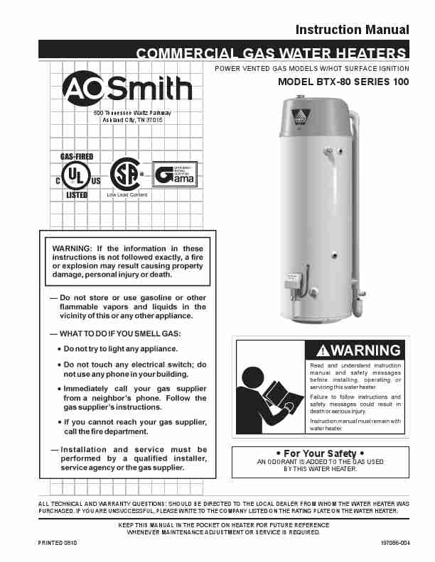 A O  Smith Water Heater BTX-80 SERIES 100-page_pdf